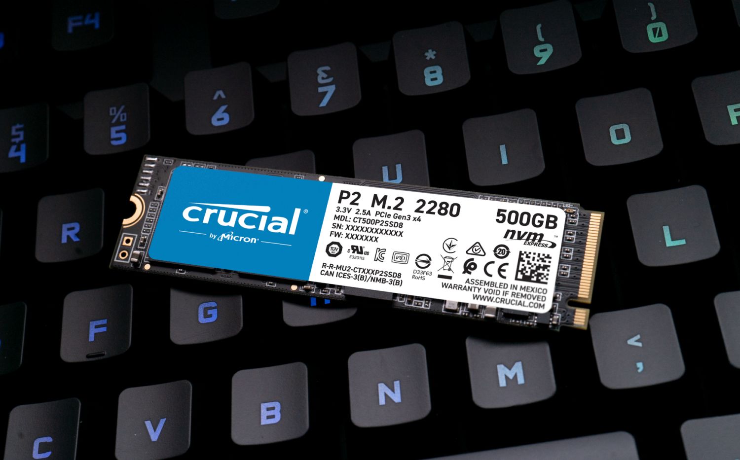 Unidad SSD 500GB Crucial P2 500GB PCIe NVMe Gen 3, Lectura 2.300MB/s, Escritura 940MB/s CRUCIAL - en Elite Center