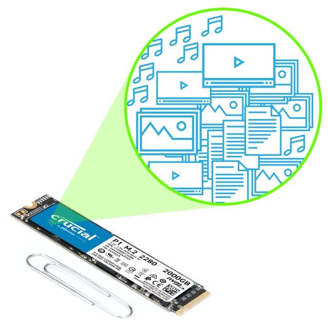 SSD Crucial P1 1 TB 3D NAND NVMe PCIe M.2 | CT1000P1SSD8 | Crucial ES