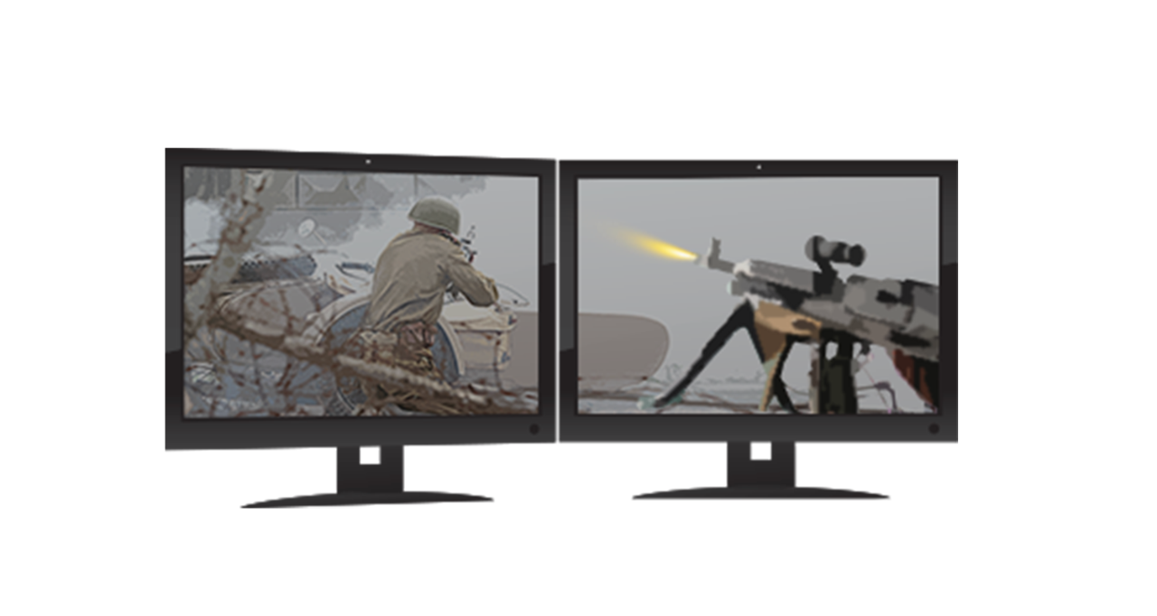 Dos monitores de juego