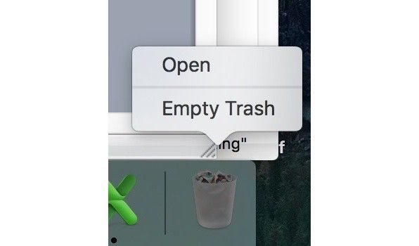 Captura de pantalla de la opción Vaciar la papelera de un Mac